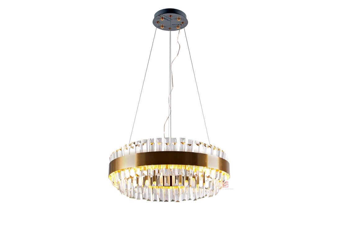 نجفة كريستال كلاسيك اطار كريستال ذهبى