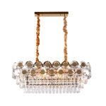 نجفة كريستال ذهبي اطار كريستال مستطيل