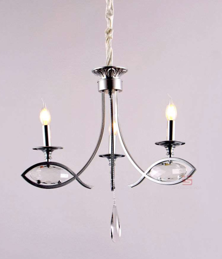 Creteil pendant, 3 arms, silver, candle